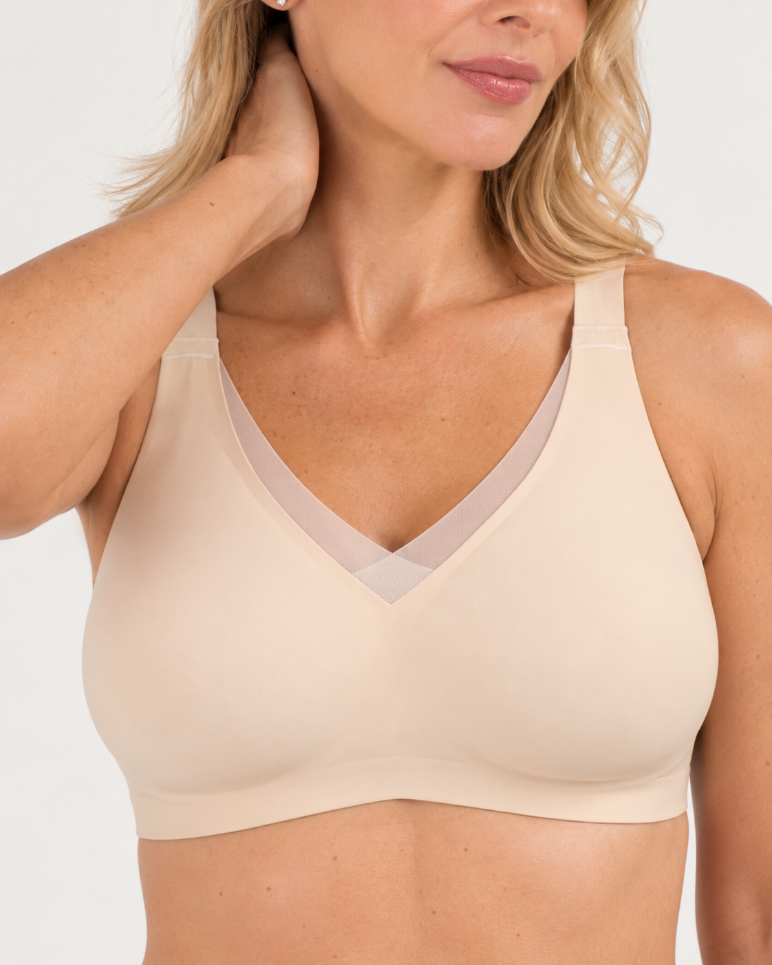 Wireless Support & Lift V-Neck Mesh Bra