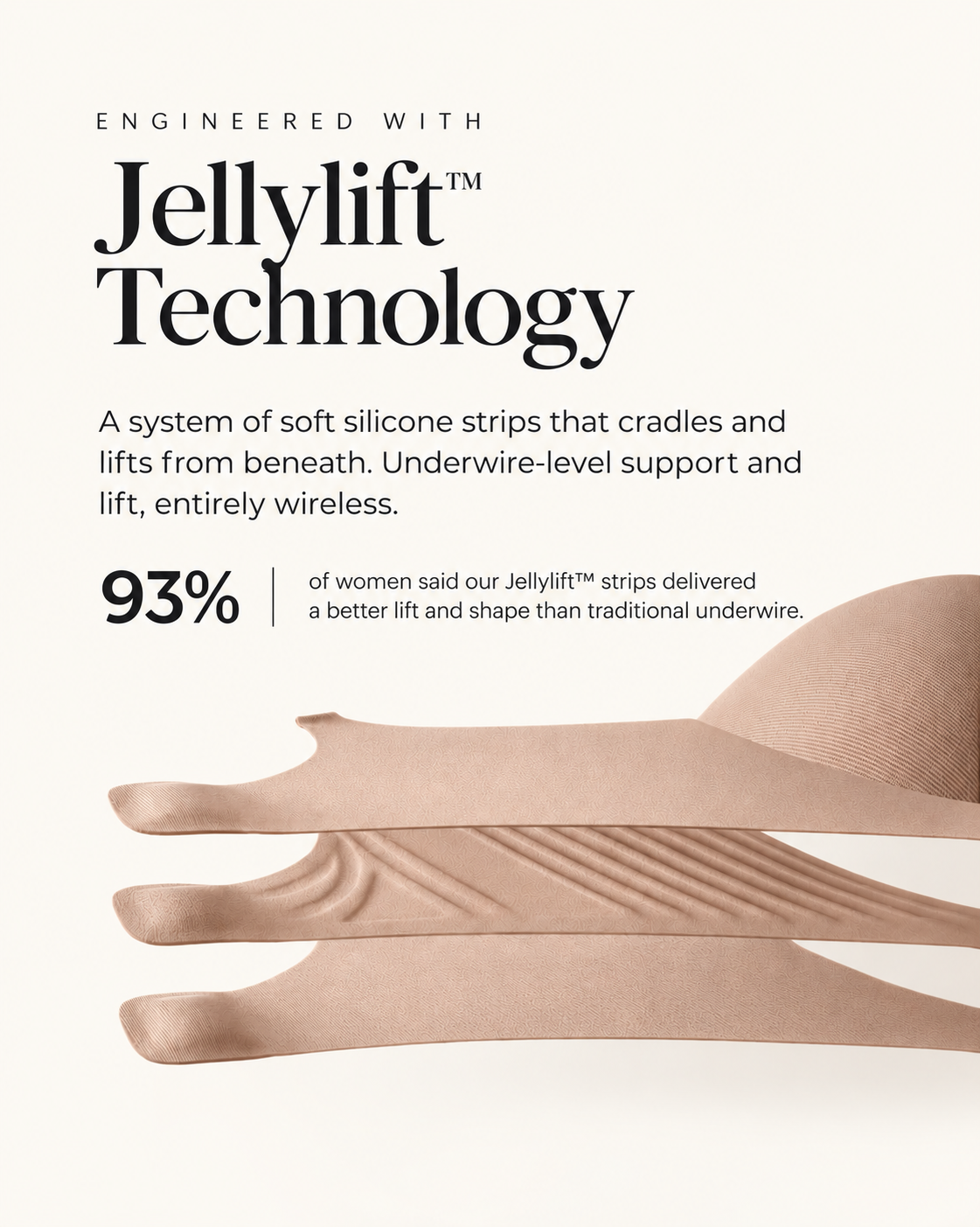 Wireless Support & Lift V-Neck Mesh Bra