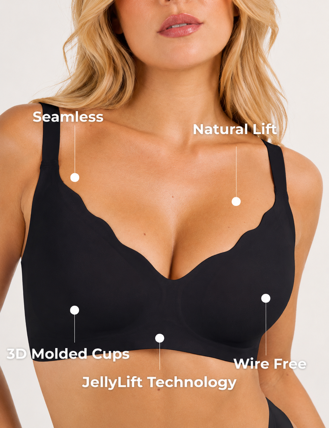 Seamless Scalloped Wireless Jelly Bra